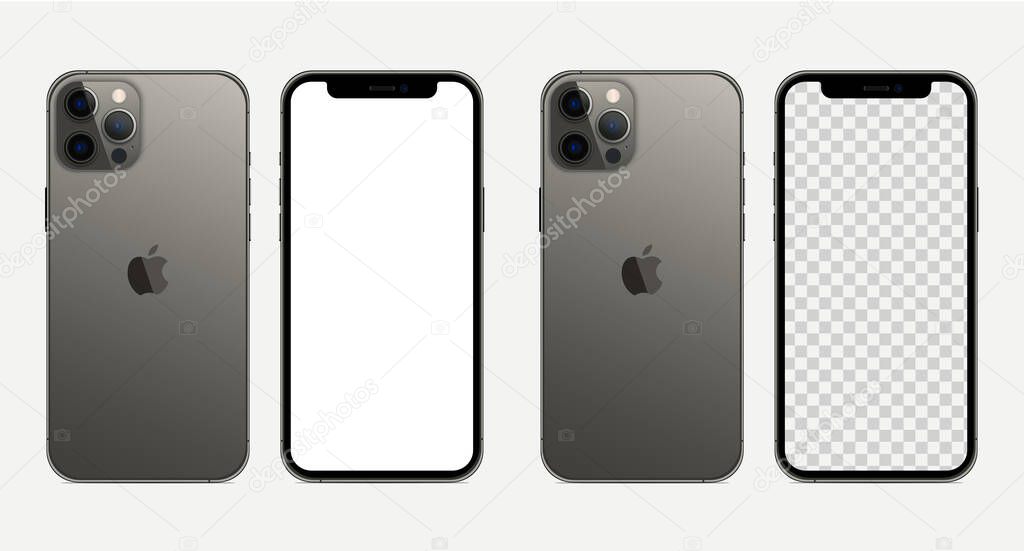 New Iphone 12 Pro Pro Max Graphite Color Mock Up Screen Iphone And Back Side Iphone White Screen And Trasparent Screen Iphone 12 Pro Pro Max By Apple Inc Vector New Iphone 12 Pro Pro Max Graphite Color Mock Up Screen Iphone And Back Side Iphone White Screen And Trasparent Screen Iphone 12 Pro Pro Max By Apple Inc Vector