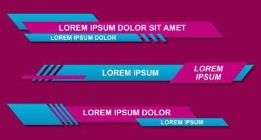 Modern geometrik alt üçüncü afiş şablon tasarımı. Renkli alt üçler şablon vektörünü ayarlayın. Modern, basit, temiz tasarım tarzı