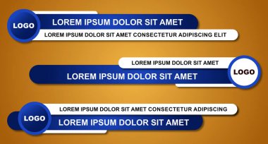Modern stil alt üçüncü pankart şablon tasarımı. Yayın Haberleri 'nin grafiksel seti Üçüncü Yayın Sancakları. Vektör video başlığı. Vektör illüstratörü