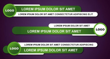 Modern stil alt üçüncü pankart şablon tasarımı. Yayın Haberleri 'nin grafiksel seti Üçüncü Yayın Sancakları. Vektör video başlığı. Vektör illüstratörü