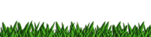 チェックされた背景に緑の紙の草 水平シームレスなデザイン ベクターイラスト — ストックベクタ