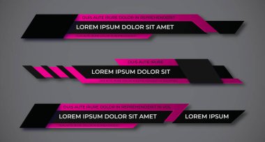 Modern geometrik alt üçüncü afiş şablon tasarımı. Renkli alt üçler şablon vektörünü ayarlayın. Vektör illüstrasyonu