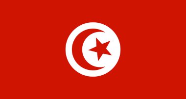 Tunus bayrağı. Vektör illüstrasyonu