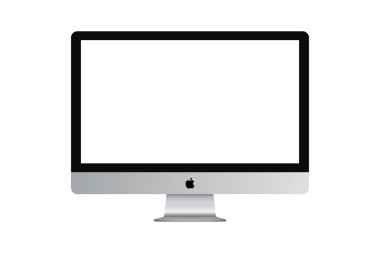 MAGELANG, İNDONEZYA - 21 Mayıs 2021: Apple aygıt imac ayarla. Editoryal vektör illüstrasyonu.