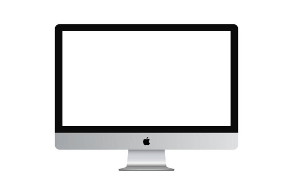 MAGELANG, INDONESIA - MAY 21, 2021: Set Apple device imac. Editorial vector illustration.