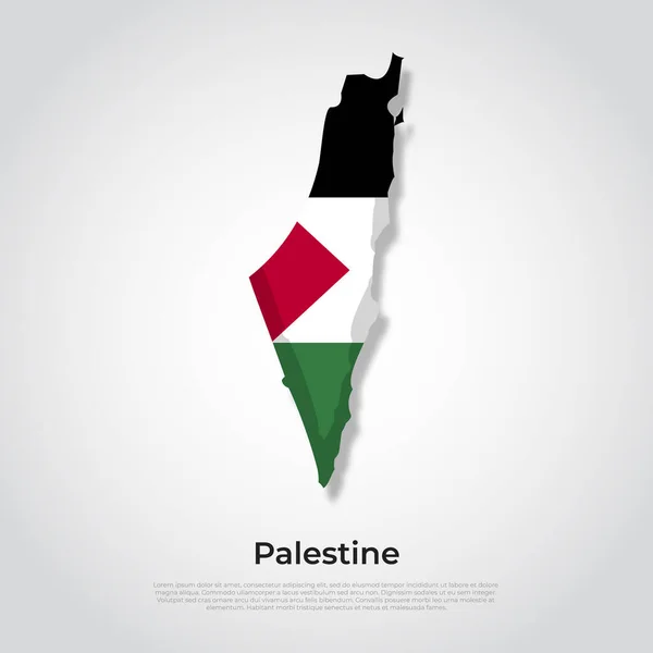 Vektorkarte Flagge Von Palestin Isoliert Auf Weißem Hintergrund Vektorillustration — Stockvektor