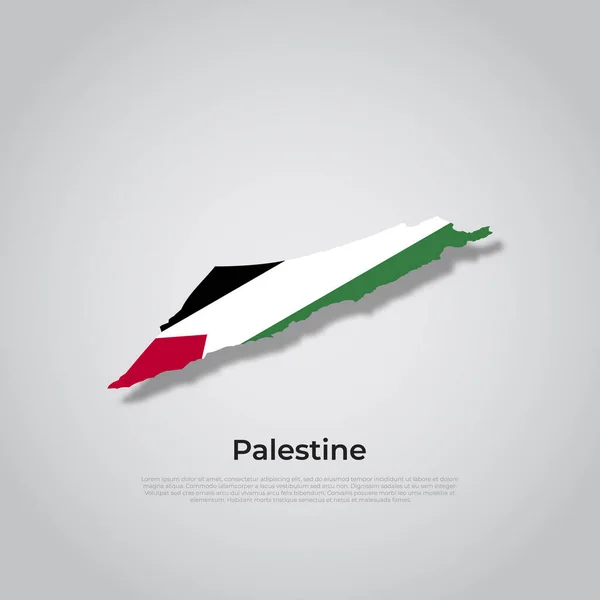 Vector Map Flag Palestine Isolated White Background Vector Illustration — Stock Vector