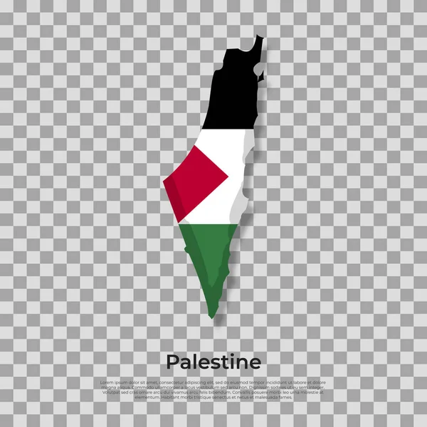 Vektorkarte Flagge Von Palestin Isoliert Auf Weißem Hintergrund Vektorillustration — Stockvektor