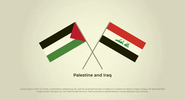 Bendera Silang Palestina Dan Irak Warna Resmi Proporsi Benar - Stok Vektor