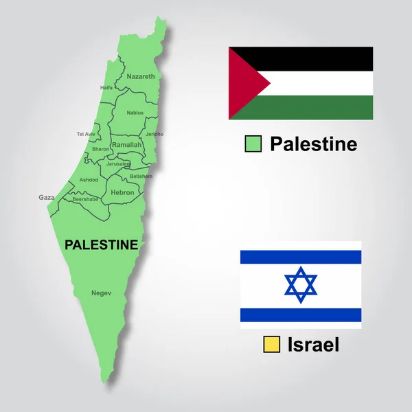 Mapa Wektorowa Palestyny Odizolowana Białym Tle Ilustracja Wektora — Wektor stockowy
