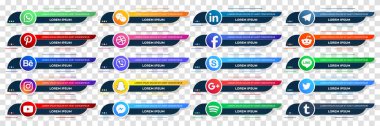 MAGELANG, INDONEZYA - 27 Mayıs 2021: Sosyal medya ağı alt üçüncü pankart tasarımı. Vektör illüstrasyonu