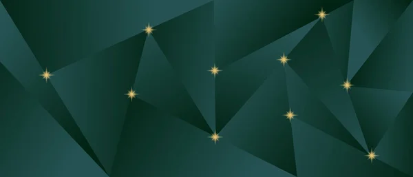Abstrakt Bakgrund Med Polygonalt Mönster Små Gyllene Stjärnor Moderna Geometriska — Stock vektor