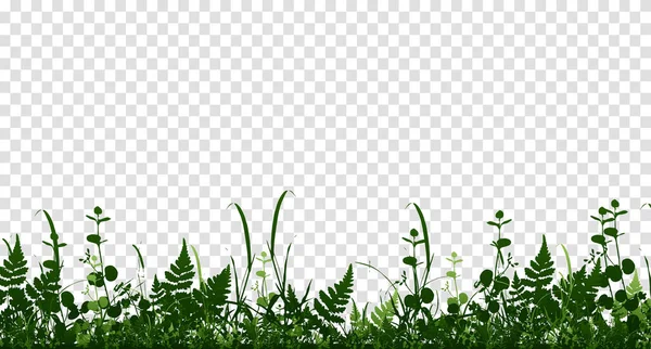 Διάνυσμα Φωτεινό Πράσινο Ρεαλιστική Απρόσκοπτη Σύνορα Γρασίδι Απομονωμένο Φόντο Εικονογράφηση — Διανυσματικό Αρχείο