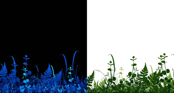 Διάνυσμα Φωτεινό Μπλε Πράσινο Ρεαλιστική Απρόσκοπτη Σύνορα Γρασίδι Απομονωμένο Φόντο — Διανυσματικό Αρχείο