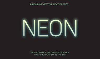 Neon ışığı metin efekti, düzenlenebilir retro ve parlayan metin biçimi