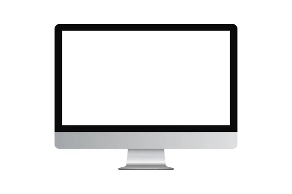 Monitor Computadora Realista Fondo Aislado Una Maqueta Vectorial Ilustración Vectorial — Vector de stock