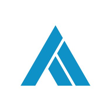 Eşsiz modern geometrik yaratıcı zarif harf A logo şablonu. Vektör simgesi.