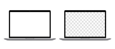 Device screen mockup. Realistic Open Laptop in Blank Screen for you design. Vector EPS10