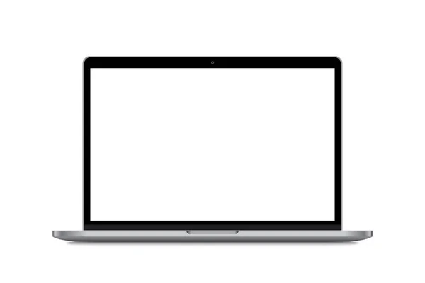Een Apparaatmodel Realistische Open Laptop Blanco Scherm Voor Ontwerp Vector — Stockvector