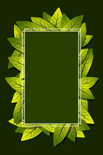 Geometric Nature Frame Leaves Vector Illustration Nature Related — Stock Vector