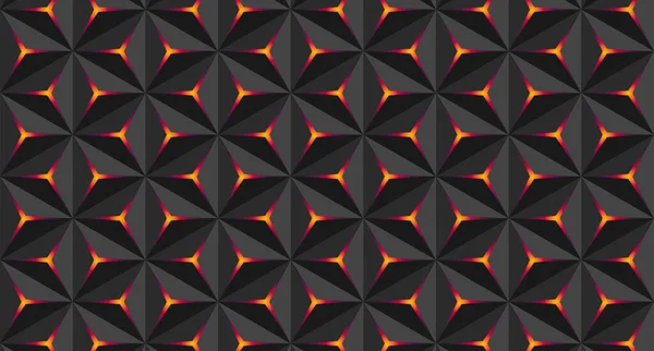 体积测量的多边形黑色图案 矢量豪华抽象黑色背景 重复几何学 — 图库矢量图片