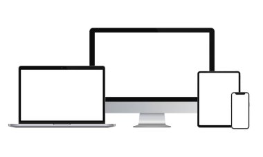 Aygıt ekran modeli. Akıllı telefon, tablet, dizüstü bilgisayar ve monitör, sizin için boş ekran. Vektör EPS10