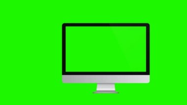 Modern cihazlar: PC, laptop, tablet bilgisayar, yeşil ekranlı akıllı telefon. Örnekleme ekranında sunum için 4K canlandırması
