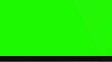 Bilgisayar monitörü, yeşil ekran, ön görüş, beyaz arkaplanda izole. 4K canlandırması