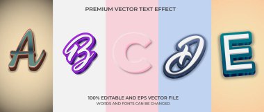 Düzenlenebilir metin efekti tasarım vektörü demeti. Düzenlenebilir metin efekti dizaynı. Modern metin efekti vektör tasarımı