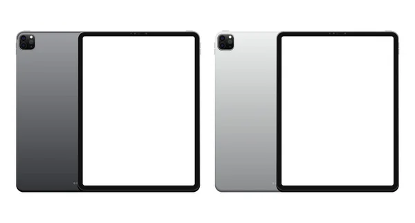 Передній Задній Планшет Макет Екрана Планшета Порожнім Екраном Реалістична Векторна — стоковий вектор