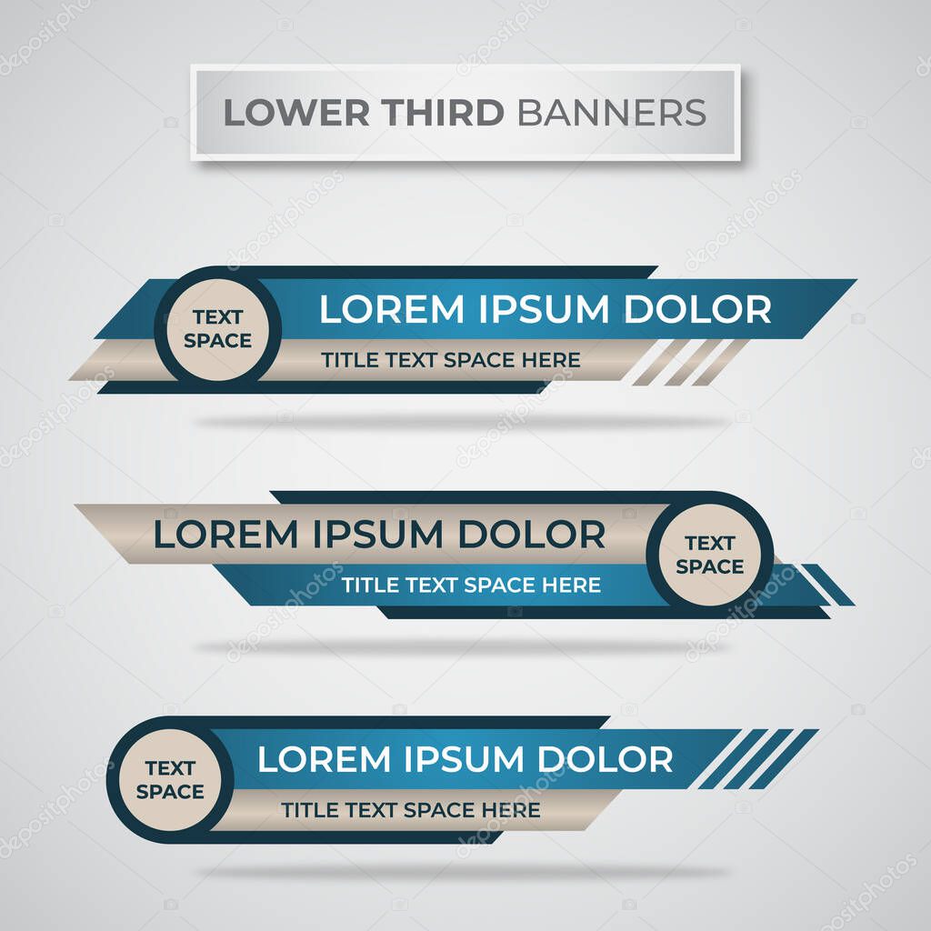 Stylish blue geometric lower third banner template design. Vector illustration