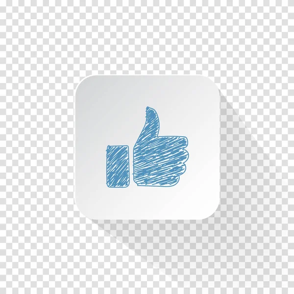 Daumen Hoch Skizzensymbol Für Web Und Handy Handgezeichnetes Vektor Daumen — Stockvektor