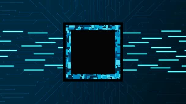 Avancerad Teknik Koncept Visualisering Kretskort Cpu Processor Microchip Digitala Linjer — Stockvideo