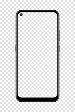 Gerçekçi model akıllı telefon. Akıllı telefon maketi. Aygıt ön görünümü. 3B cep telefonu vektörü