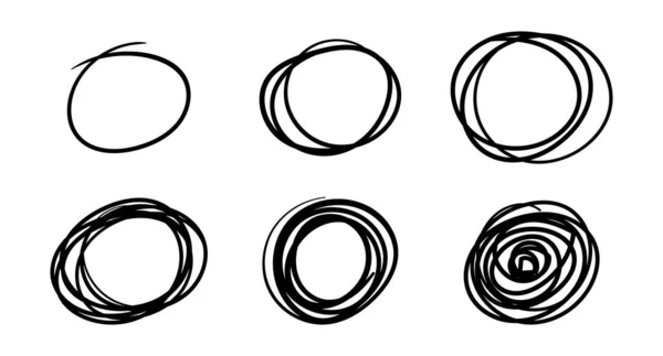 Círculos Rabiscos Desenhados Mão Elementos Design Logotipo Vetorial —  Vetores de Stock