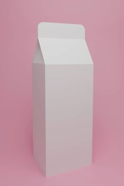 Beyaz boş süt paket. 3D render