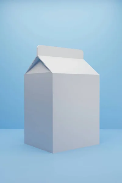 White Blank Milk Package Rendering — Stock Photo, Image