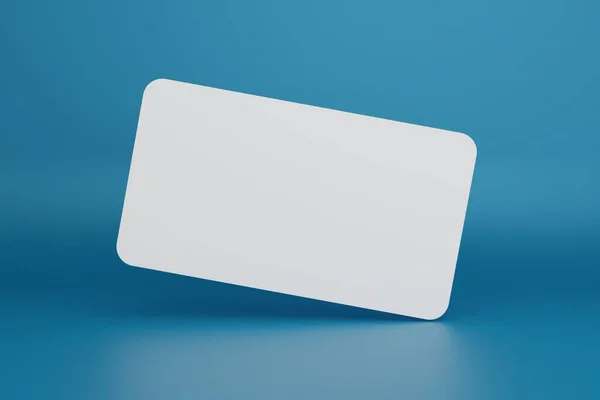 Белые Визитные Карточки Изолированные Пастельном Фоне Минимальной Концепцией Рендеринга — стоковое фото