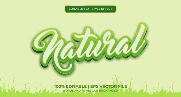 Fresco Verde Natural Efecto Texto Editable Ilustración Vectorial — Vector de stock