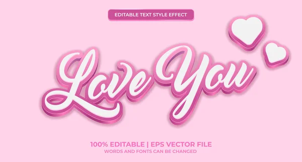 Redigerbar Text Stil Effekt Kärlek Text Stil — Stock vektor