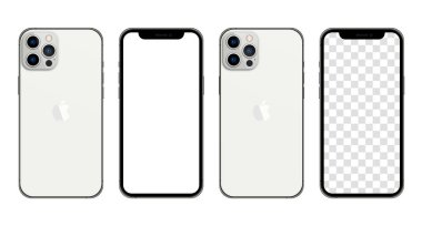 iphone 13 profesyonel maksimum gümüş rengi. Gerçekçi bir akıllı telefon modeli. Sunum şablonu için Aygıt UI UX modeli