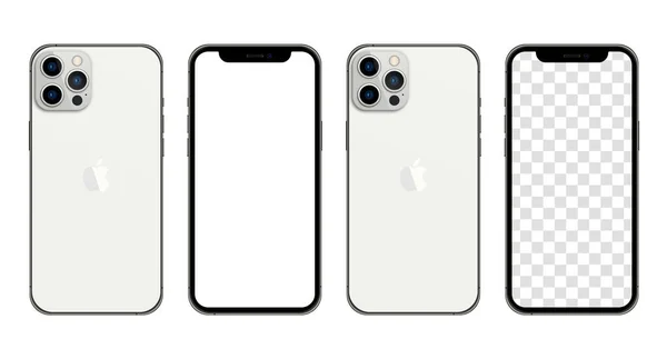 Iphone Pro Max Ezüst Szín Realisztikus Okostelefon Mockup Készülék Mockup — Stock Vector