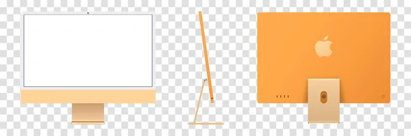 Imac Tums Persondator Tillverkad Apple Datorer Isolerad Transparent Bakgrund Fram — Stock vektor