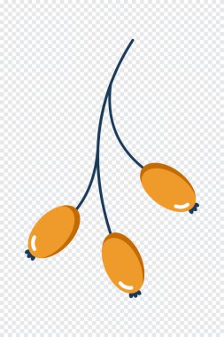 Yabanmersini. Kış bitkisi Kış dalları ve yaprakları. Kış çiçekleri. Tatil dekorasyonu. Vektör illüstrasyonu