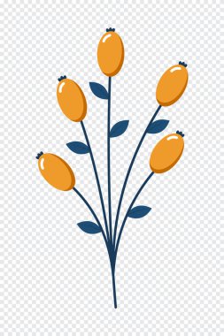 Yabanmersini. Kış bitkisi Kış dalları ve yaprakları. Kış çiçekleri. Tatil dekorasyonu. Vektör illüstrasyonu