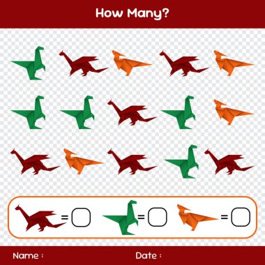 Kaç nesne olduğunu say. Eğitici matematik oyunu. Çocuklar için oyun saymak. Çocuk faaliyet listesi. Kaç kişi için şablon