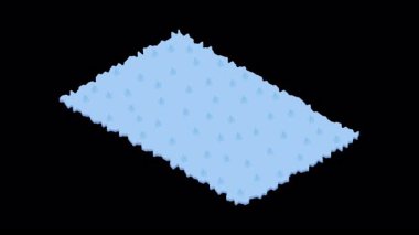 Isome halı animasyonu. Isome 'ın tüylü halısı. Dikdörtgen bir halı. Ev içi aksesuar. Mobilya parçaları. Isometric mobilya. Alfa kanalı ile şeffaf arkaplan