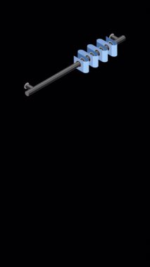 Isometric perde animasyonu. Yüzüklü Isome perdesi. Perde ve olta takımı. Ev içi aksesuar. İç mekan elementleri. Alfa kanalı ile şeffaf arkaplan