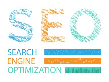 Seo kelime vektör illüstrasyon kavramı