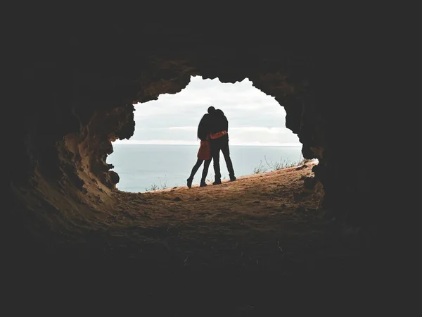 Couple in love hugging